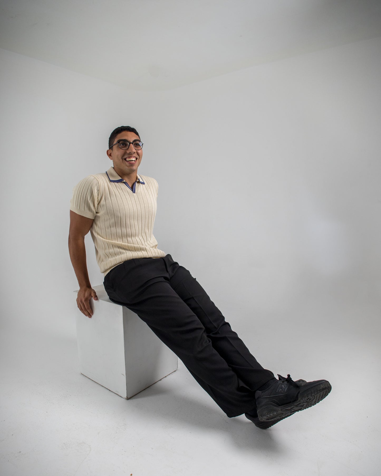 Basha creamy knitted polo