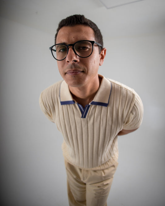 Basha creamy knitted polo