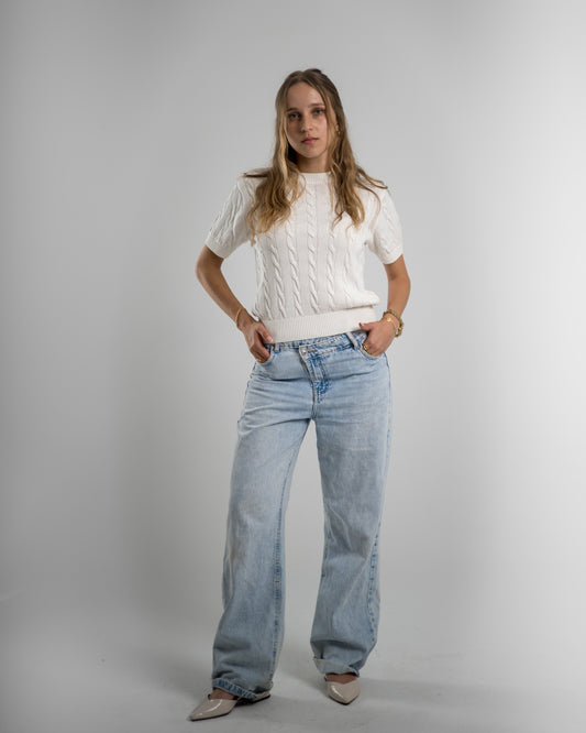 Bashette white knitted t-shirt